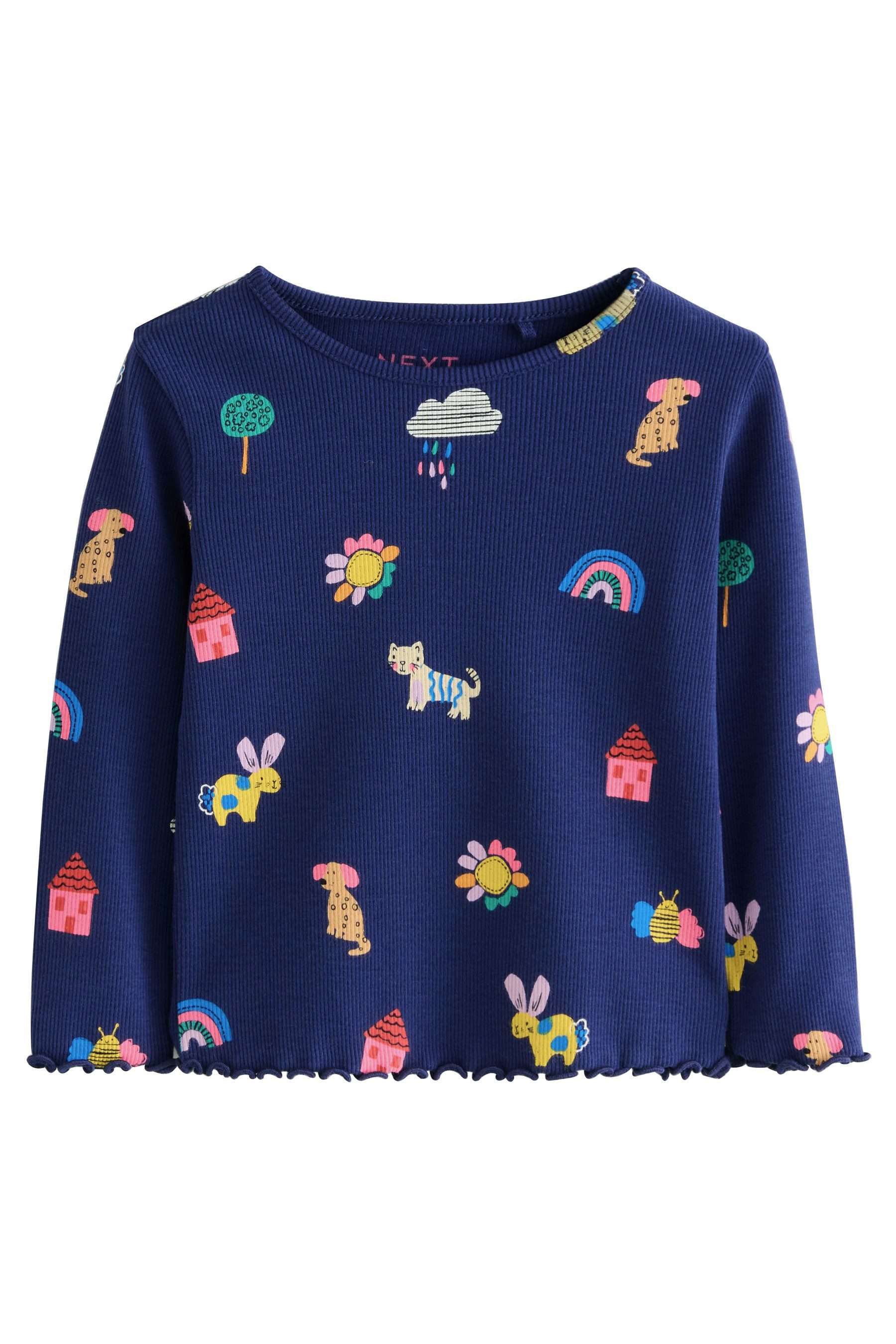 Next Leggings Geripptes Langarm-T-Shirt (1-tlg)