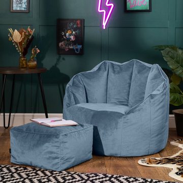 icon Sitzsack Sitzsack Sessel aus Plüschsamt „Sirena“ mit Sitzpouf