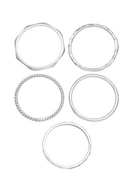 Elli Ring-Set Stapelring Stacking Boho Set (5 tlg) Silber