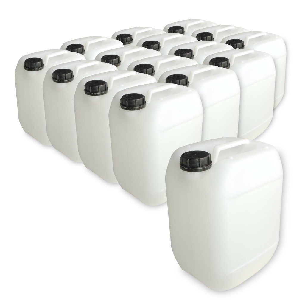 Trevendo Kanister 16 Stück Leerkanister aus HD-PE, DIN 51, natur (10 Liter), lebensmittelecht