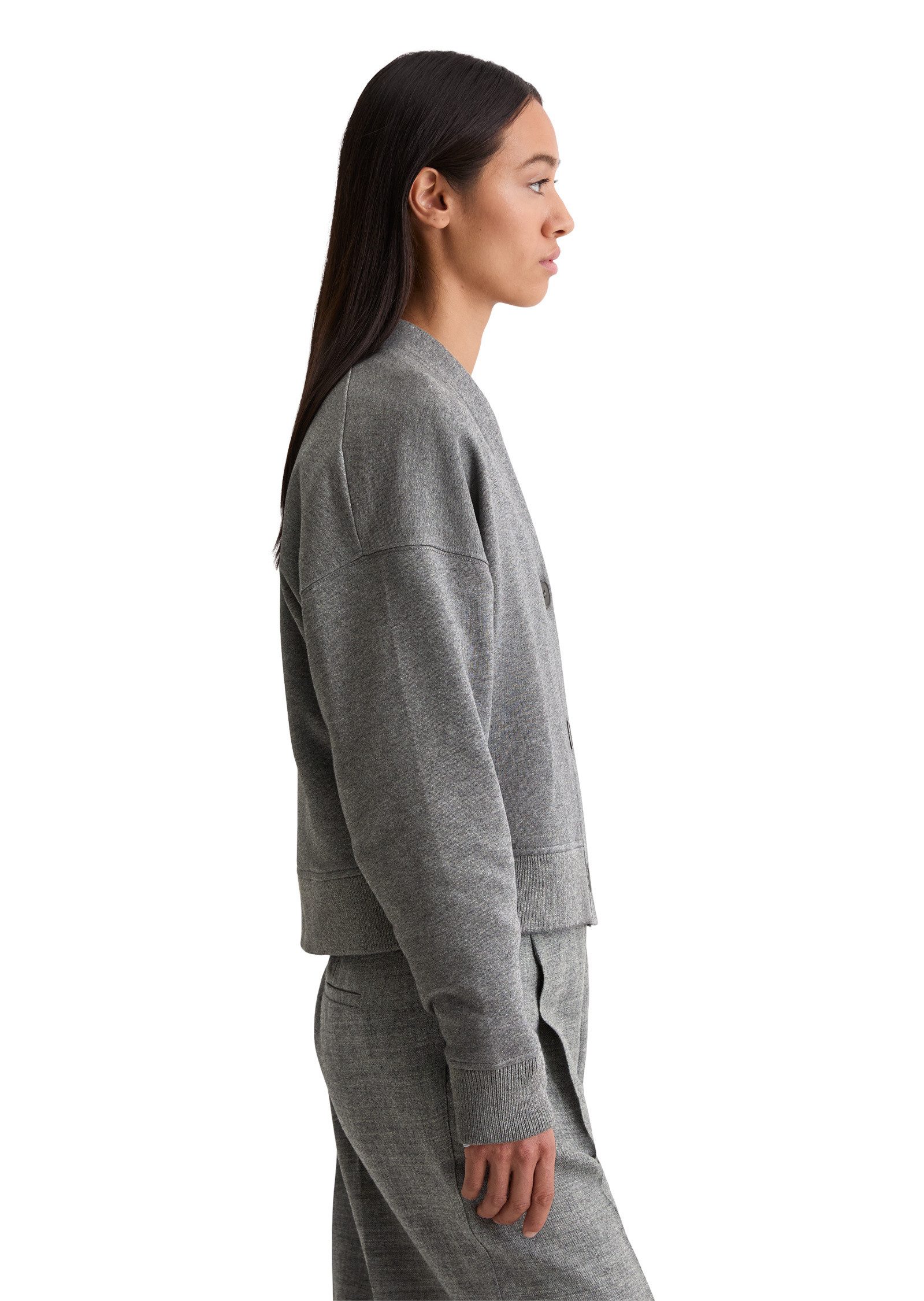 Marc O'Polo Sweatjacke mit Rippstrick-Bund