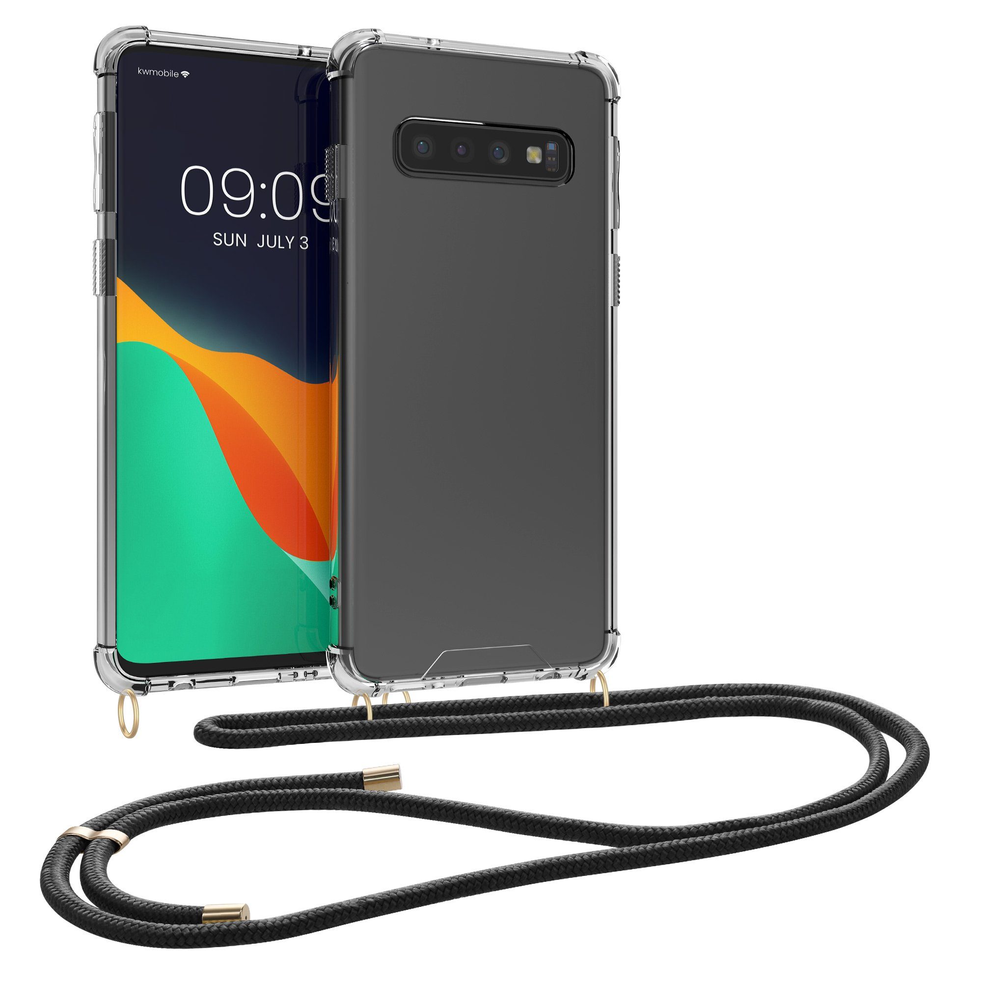 kwmobile Etui Necklace Case für Samsung Galaxy S10, Hülle Silikon mit Handykette - Band Handyhülle