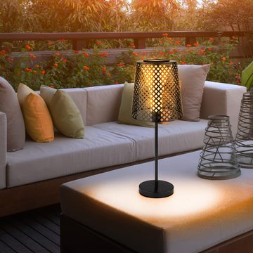 etc-shop LED Außen-Stehlampe, Leuchtmittel inklusive, Warmweiß, LED Solar Tischleuchte Garten Solartischlampe für Außen Balkon Solar