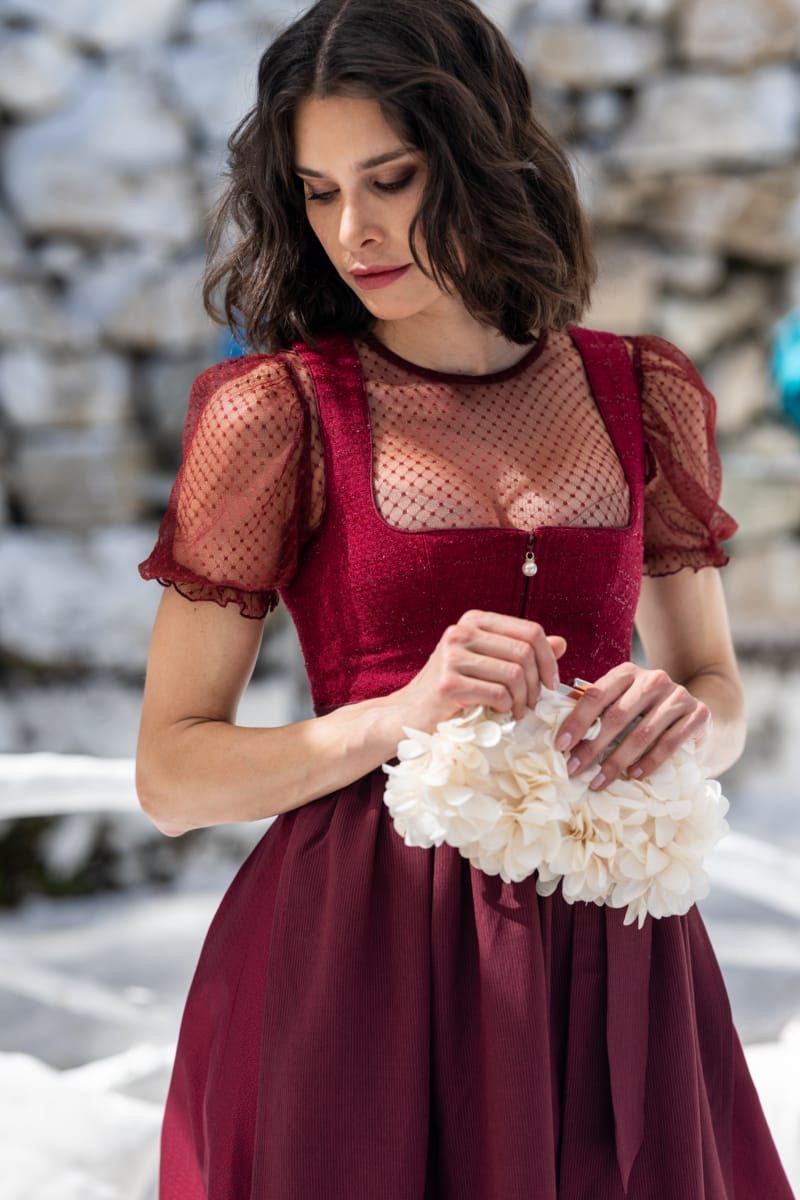 MarJo Dirndlbluse Dirndlbluse Altmünster wine