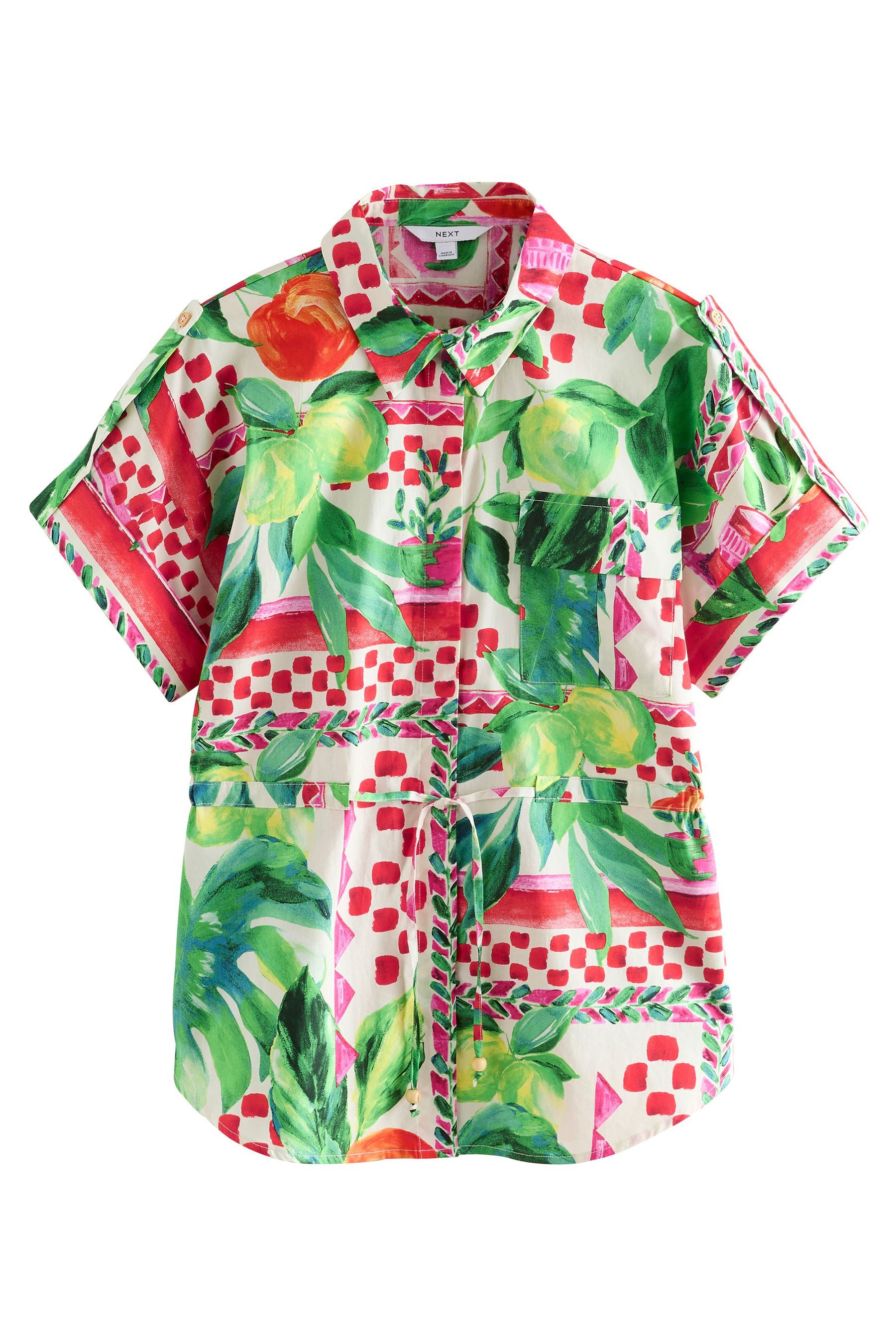 Next Kurzarmbluse Bluse mit Bindegürtel aus günstig online kaufen