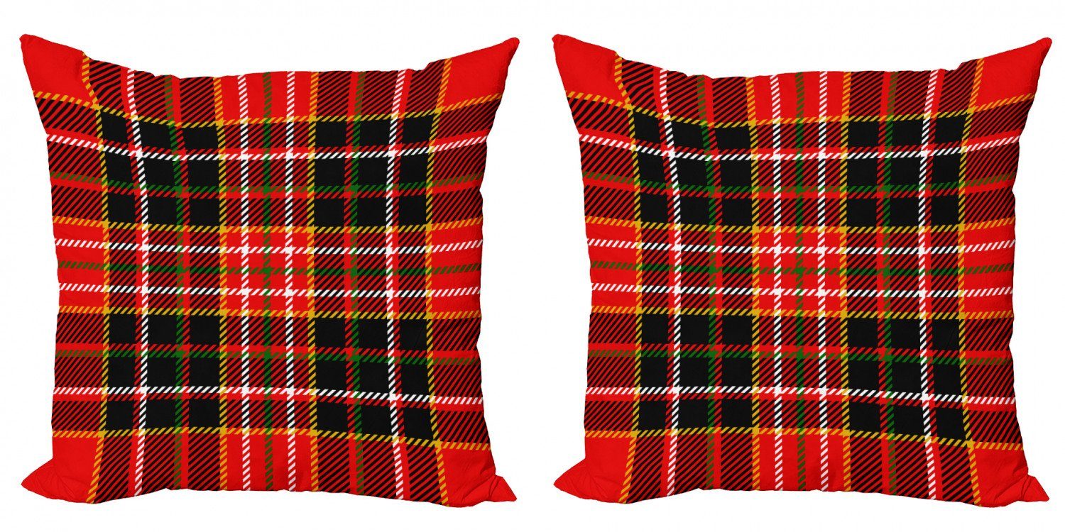 Accent (2 Doppelseitiger Tartan Stil Modern Plaid Abakuhaus Digitaldruck, Stück), Kissenbezüge