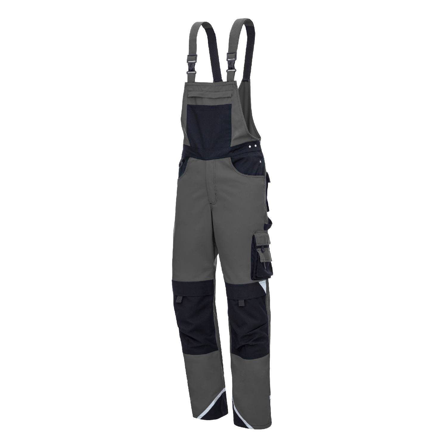 Nitras Arbeitshose Latzhose Motion Tex Plus grau/schwarz