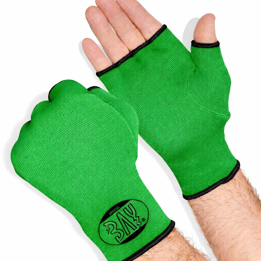 BAY-Sports Boxbandagen Boxbandagen Schlupfbandagen Handbandagen Boxen Kickboxen grün (Paar), Bequem und schnell angezogen, Saugstark, fester Halt