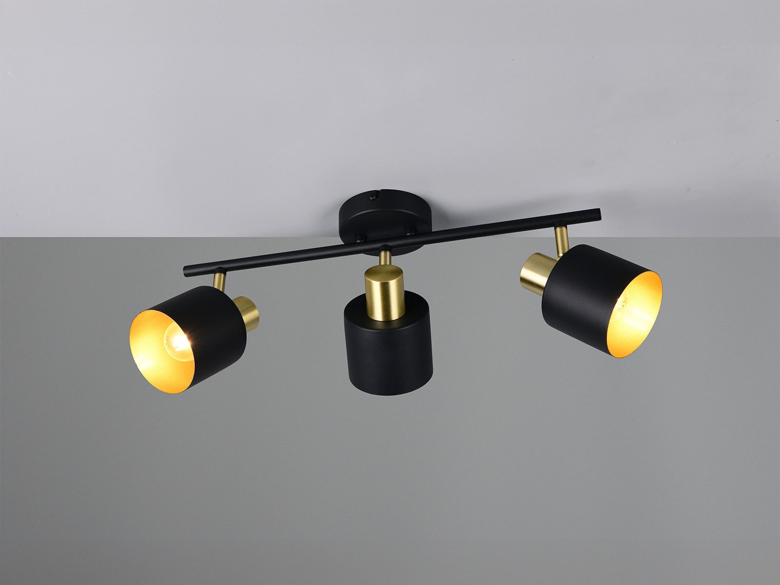 TRIO Leuchten LED Deckenstrahler 3-flammig aus Metall, Breite 53,5cm, Dimmfunktion, LED wechselbar, Warmweiß, Strahler innen, Lampenschirme schwenkbar inkl. dimmbaren Leuchtmitteln