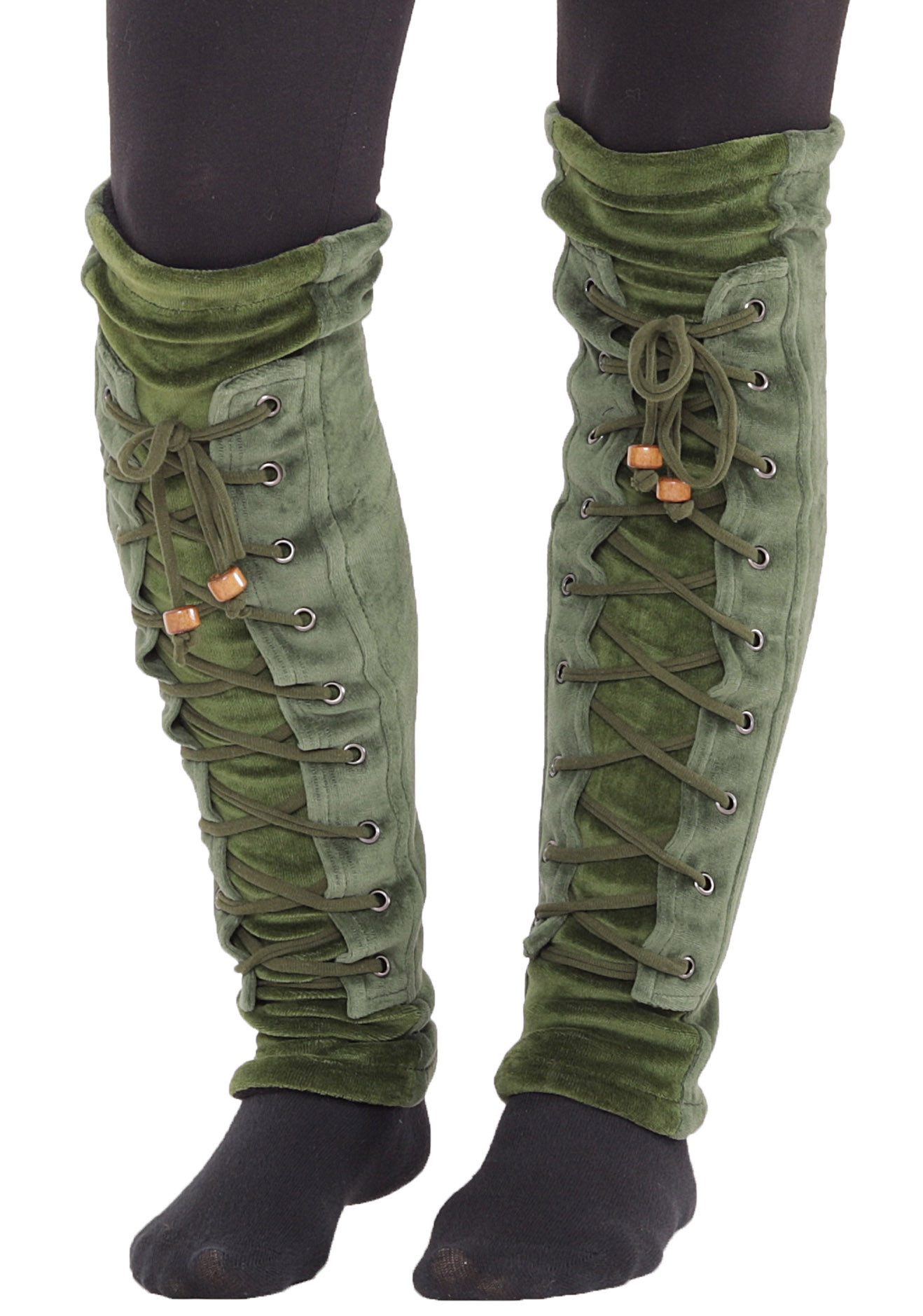 PUREWONDER Beinstulpen Stulpen Beinstulpen aus Samt mit Schnürung, Beinwärm günstig online kaufen