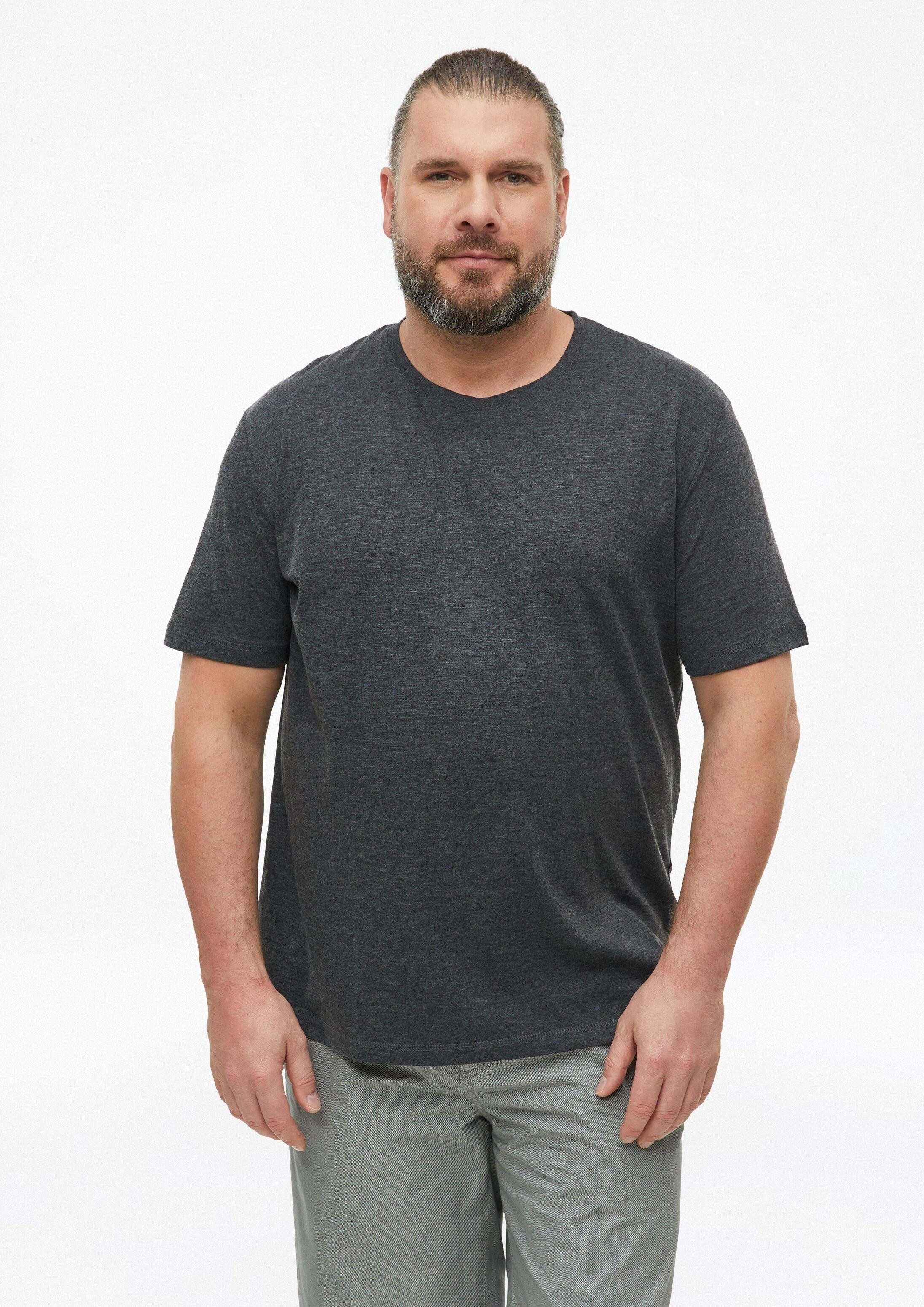 s.Oliver Kurzarmshirt T-Shirt Meliertes T-Shirt aus weichem Baumwollmix