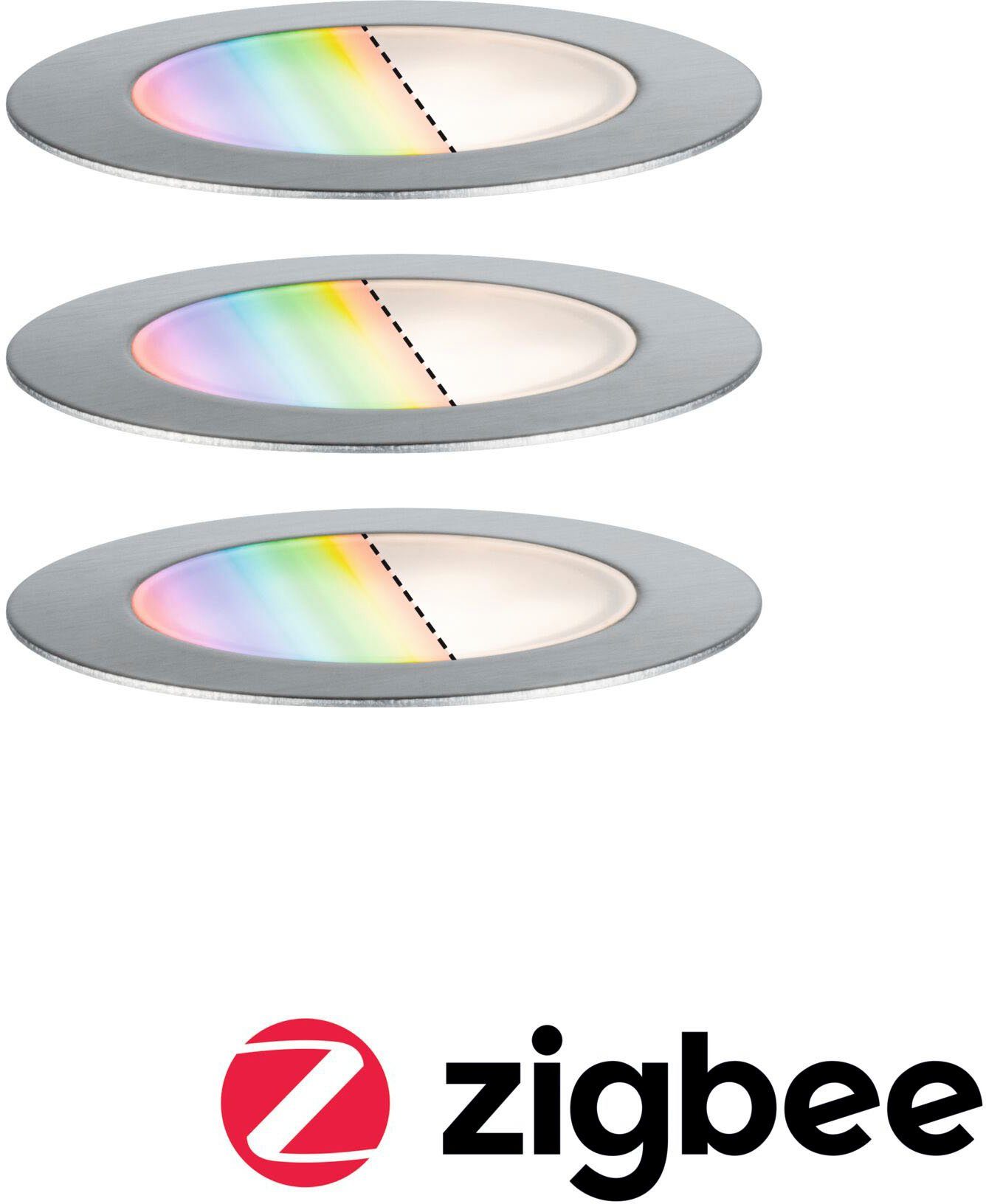 Paulmann LED Gartenleuchte Outdoor Shine Farbwechsel, Plug ZigBee Tageslichtweiß, ZigBee, LED RGBW Einbauleuchte IP67 & Floor IP67, RGBW Set integriert, fest