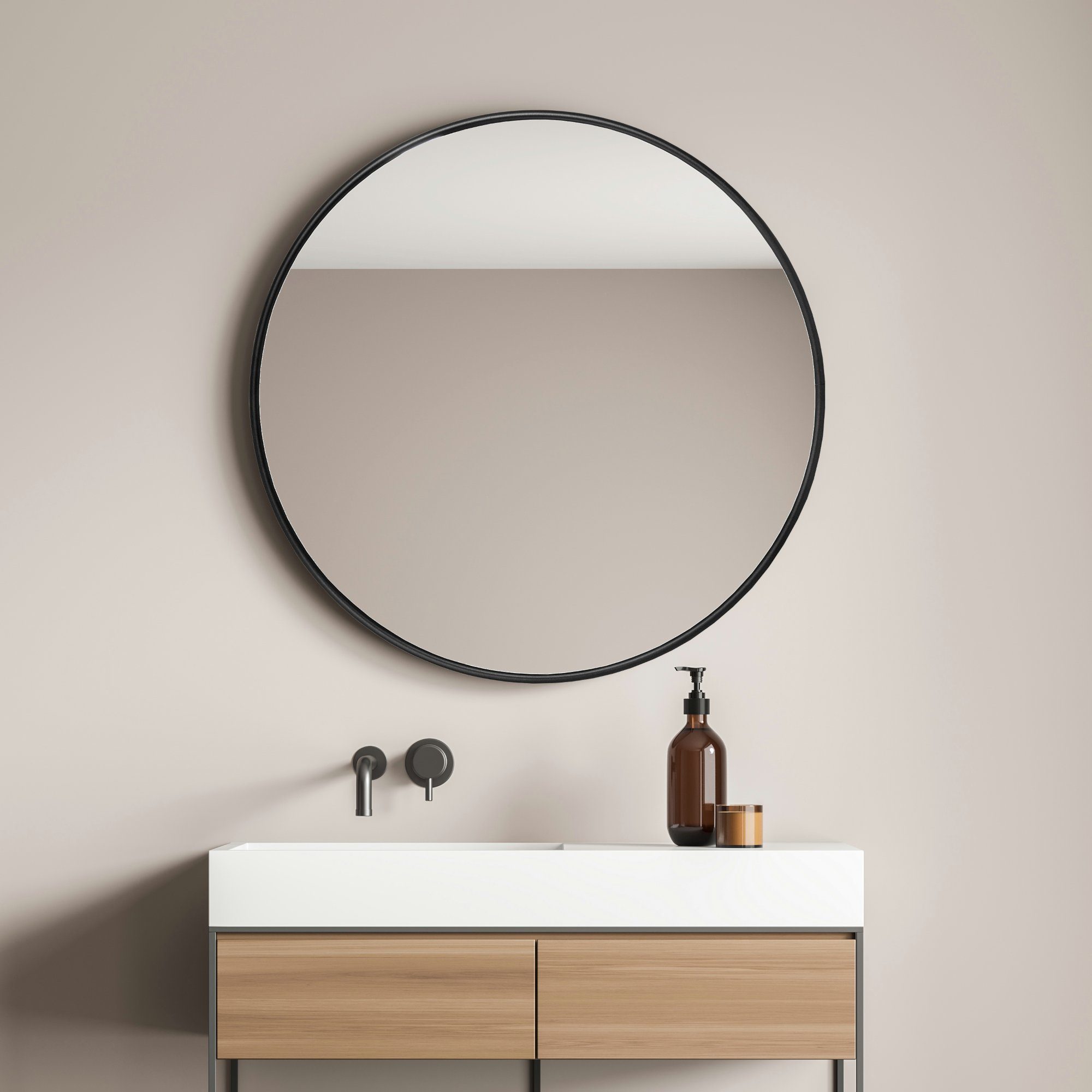 en.casa Wandspiegel, Wandspiegel »Ordona« Ø 40cm günstig online kaufen