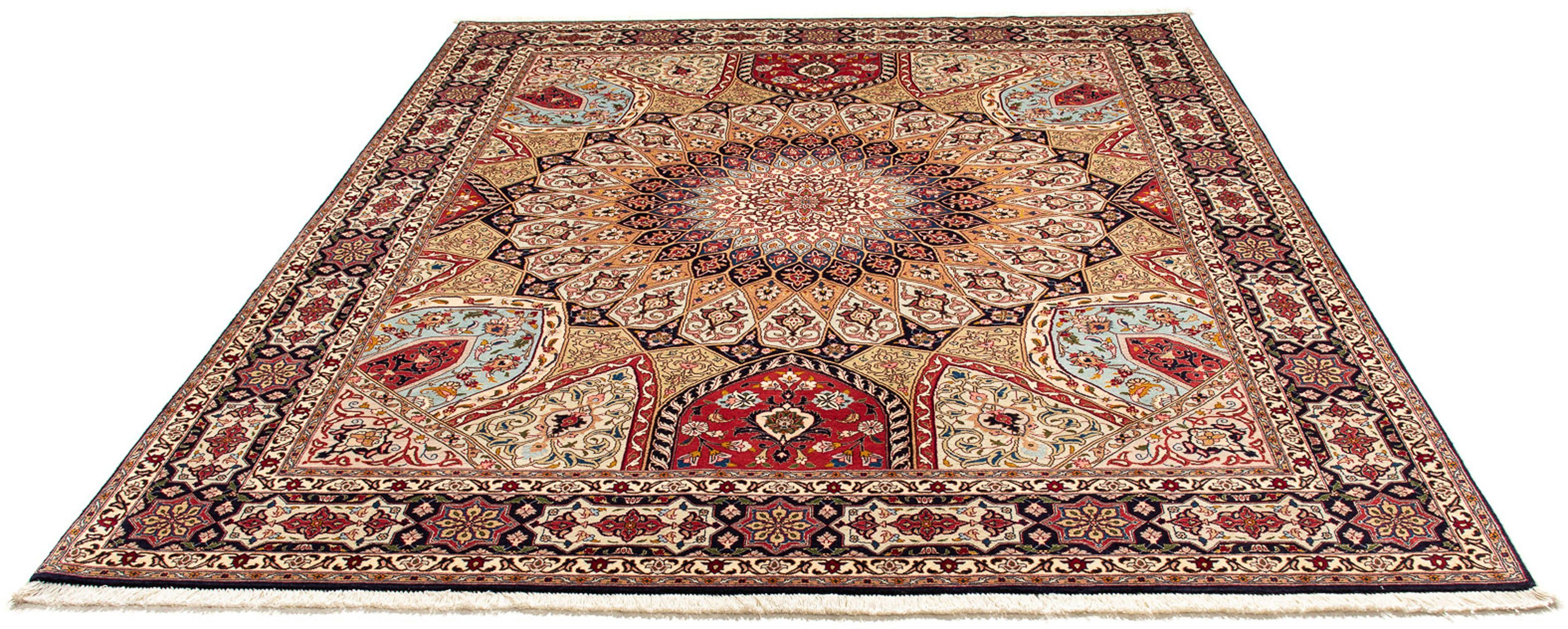 Orientteppich Perser - Täbriz - Royal - 246 x 205 cm - mehrfarbig, morgenland, rechteckig, Höhe: 7 mm, Wohnzimmer, Handgeknüpft, Einzelstück mit Zertifikat