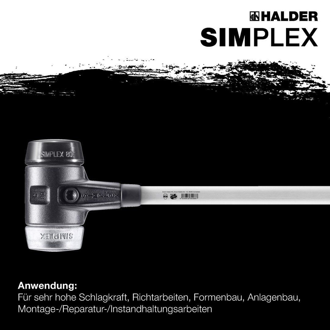 Thumbnail - Vorschlaghammer HALDER SIMPLEX Vorschlaghammer Ø 80 mm Gummi schwarz / Weichmetall