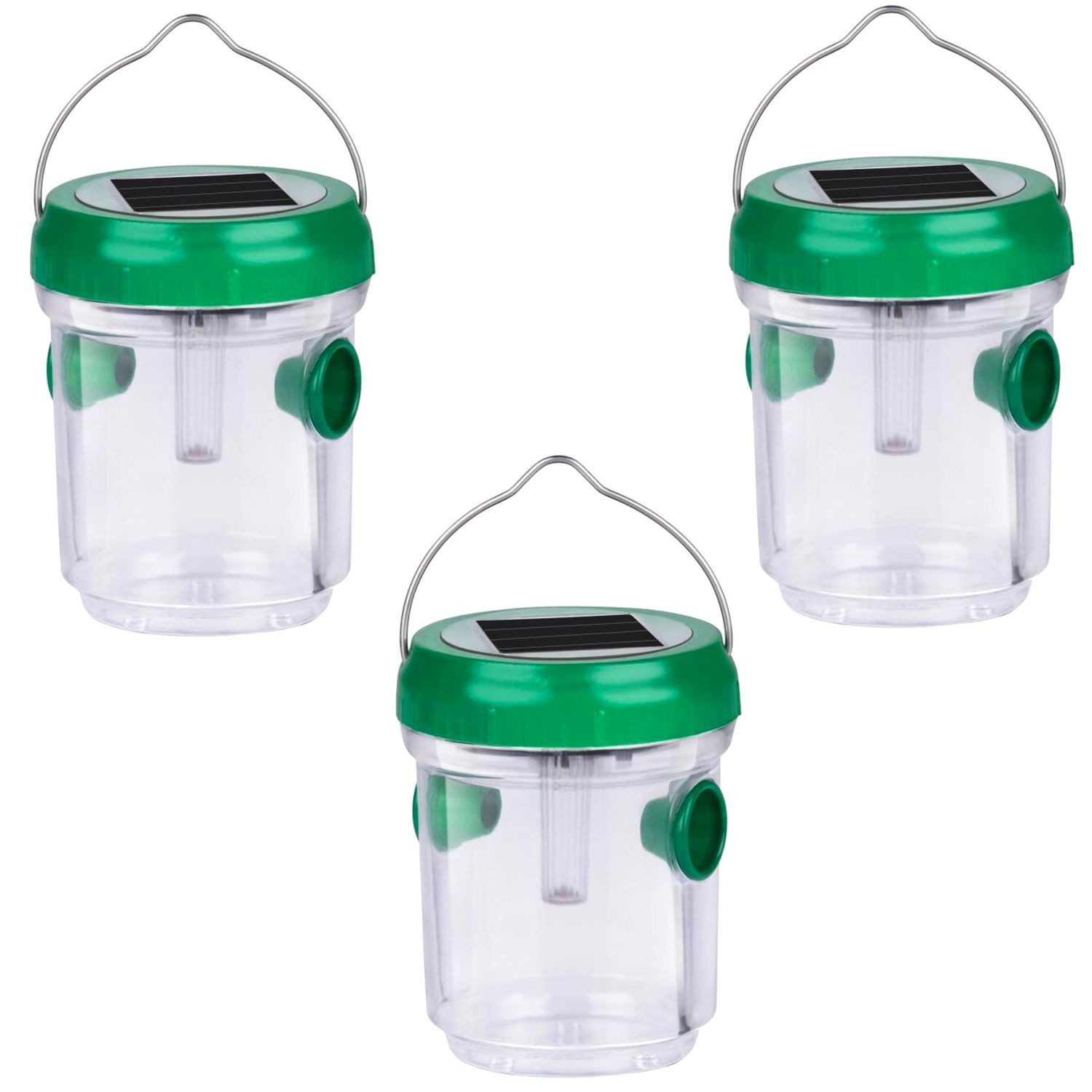 Fliegenklatsche 3x LED Solar Wespenfalle Mückenfalle Insektenfalle Wespenabwehr Wespen