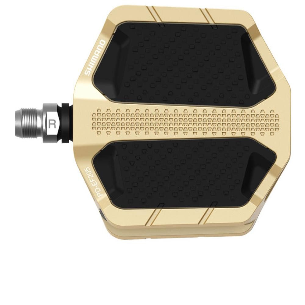 Shimano Plattformpedale SHIMANO Pedal PD-EF205 Gold Flat Pedal - für City und Trekking, Gold