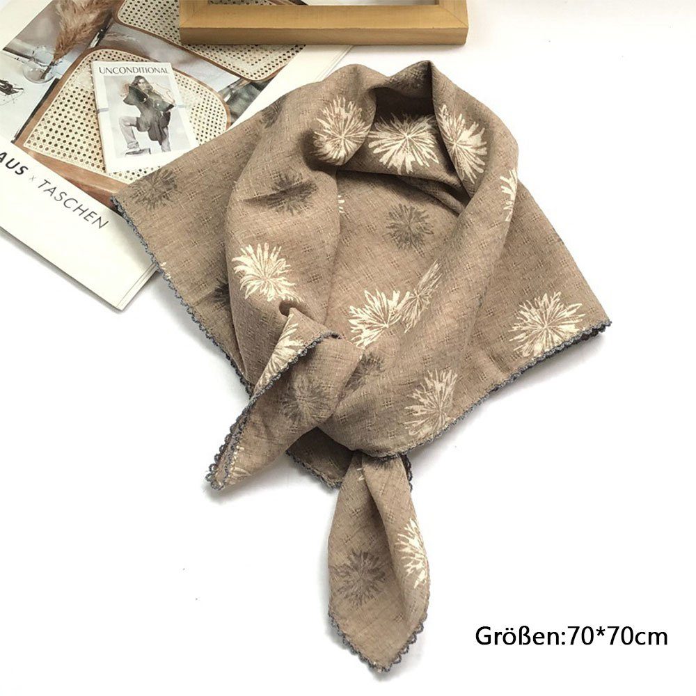SCRTD Seidenschal Schal,Vintage Cotton & Linen Comfort Sun Protection,Accessoires Braun