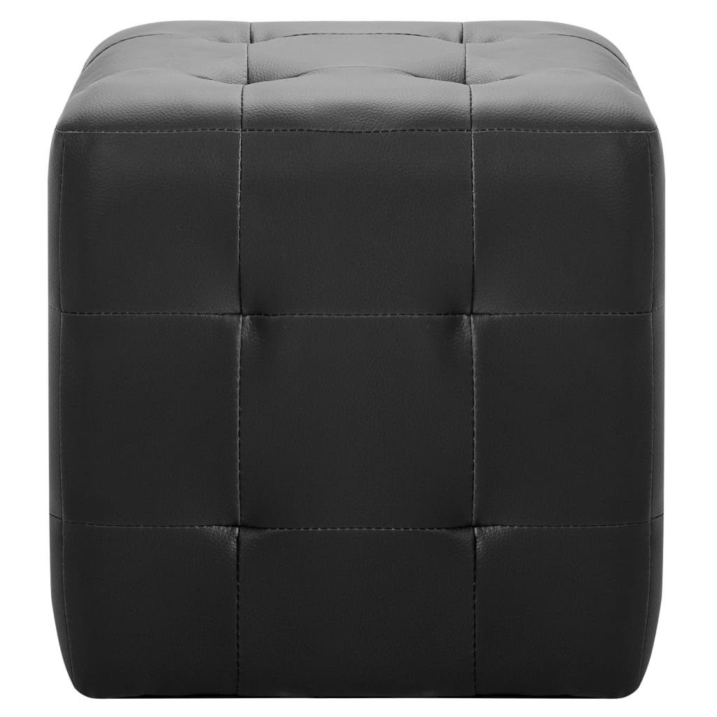 vidaXL Polsterhocker Pouf 2 Stk. Schwarz 30x30x30 cm Kunstleder (1 St)