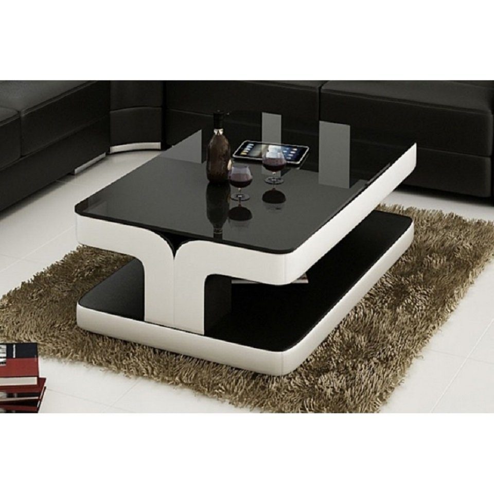 JVmoebel Couchtisch Kindersicher Glastisch Couchtisch Tisch Sofa -Kostenlose Farbmuster Schwarz/Weiß