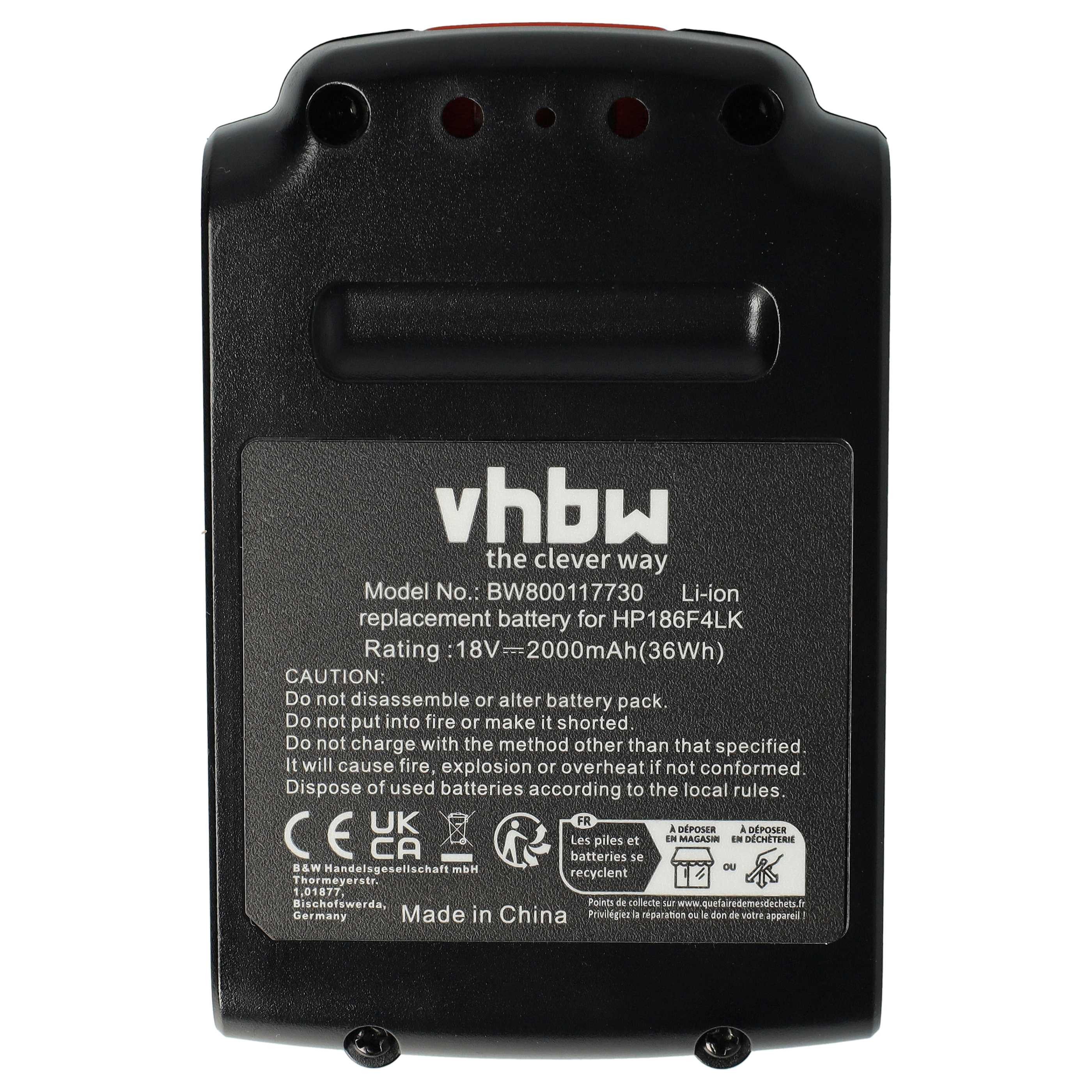 Vhbw Akku-Ersatz 2000 MAh Für Black & Decker BL1518-XJ, BL2018-XJ (18 V, Li-Ion) – Mehr Power Für Deine Werkzeuge