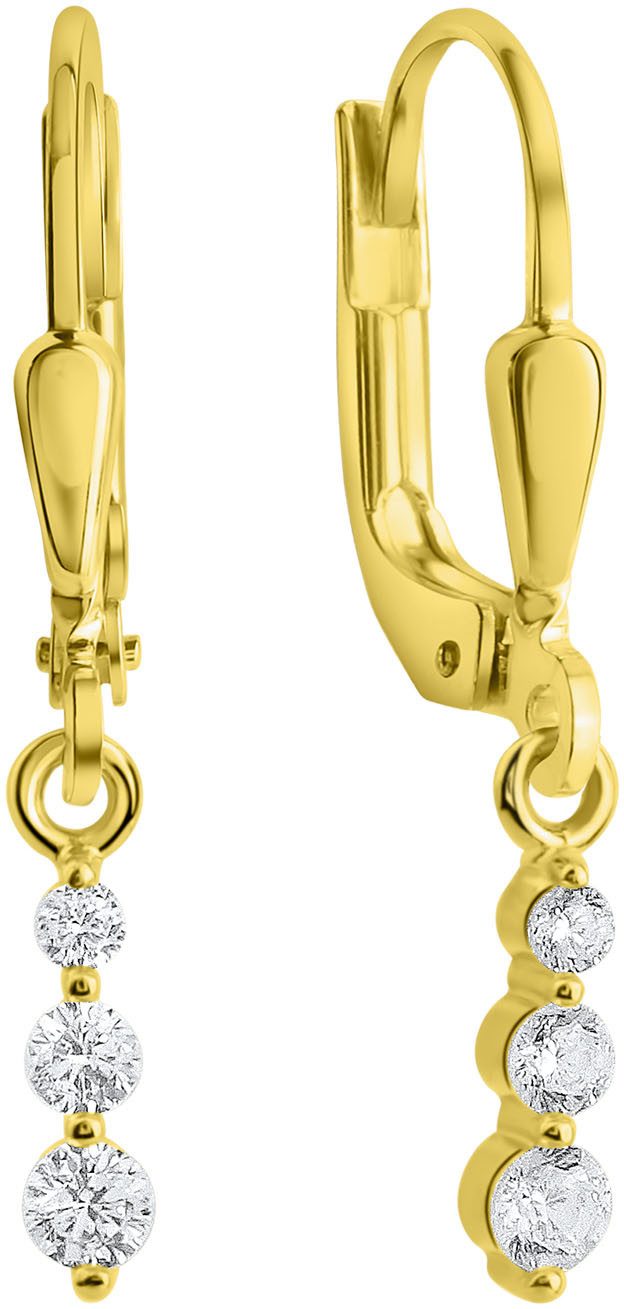 Paar Ohrhänger Schmuck Geschenk Gold 375 Ohrschmuck Ohrring Stäbchen