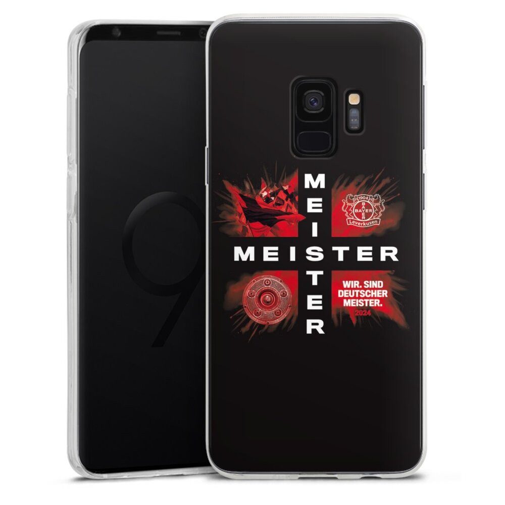 DeinDesign Handyhülle Bayer 04 Leverkusen Meister Offizielles Lizenzprodukt, Samsung Galaxy S9 Silikon Hülle Bumper Case Handy Schutzhülle