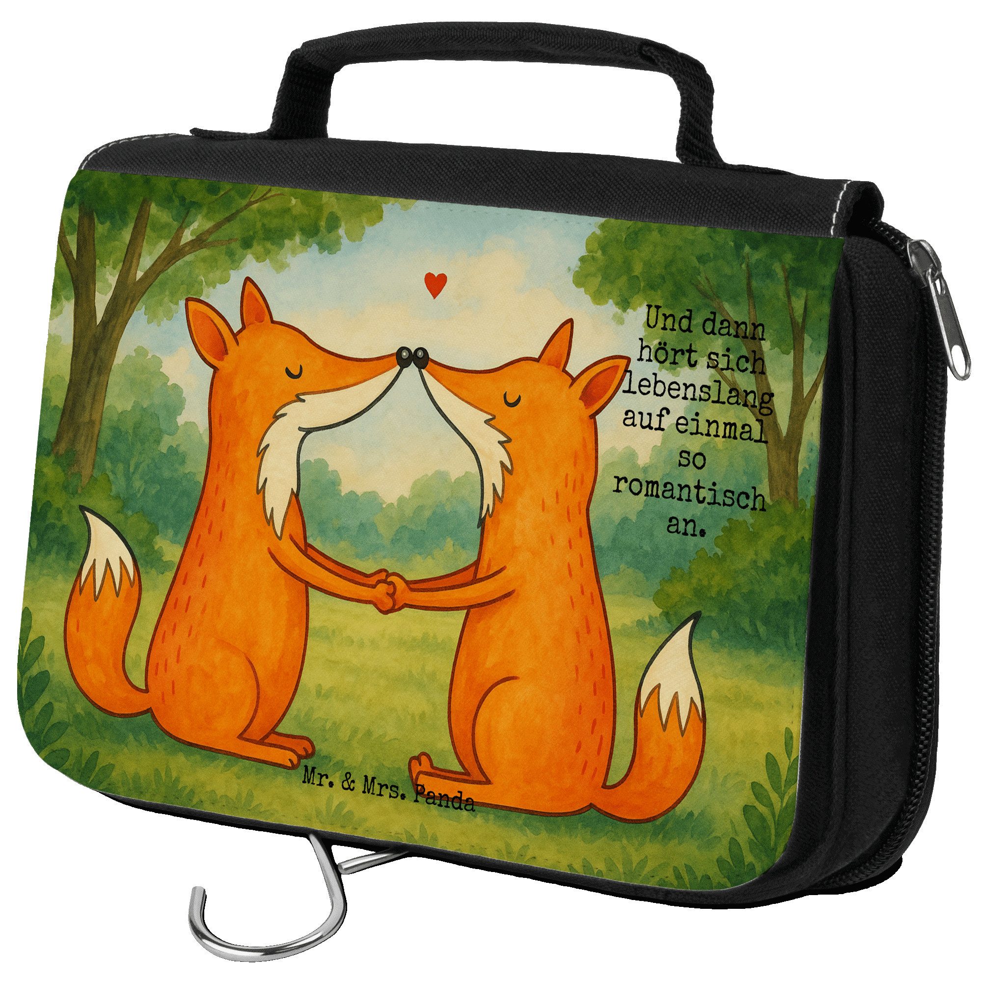 Kulturbeutel Füchse Liebe Design, kulturtäschchen, Weiß, Fuchs, Kosmetiktasche, Eh