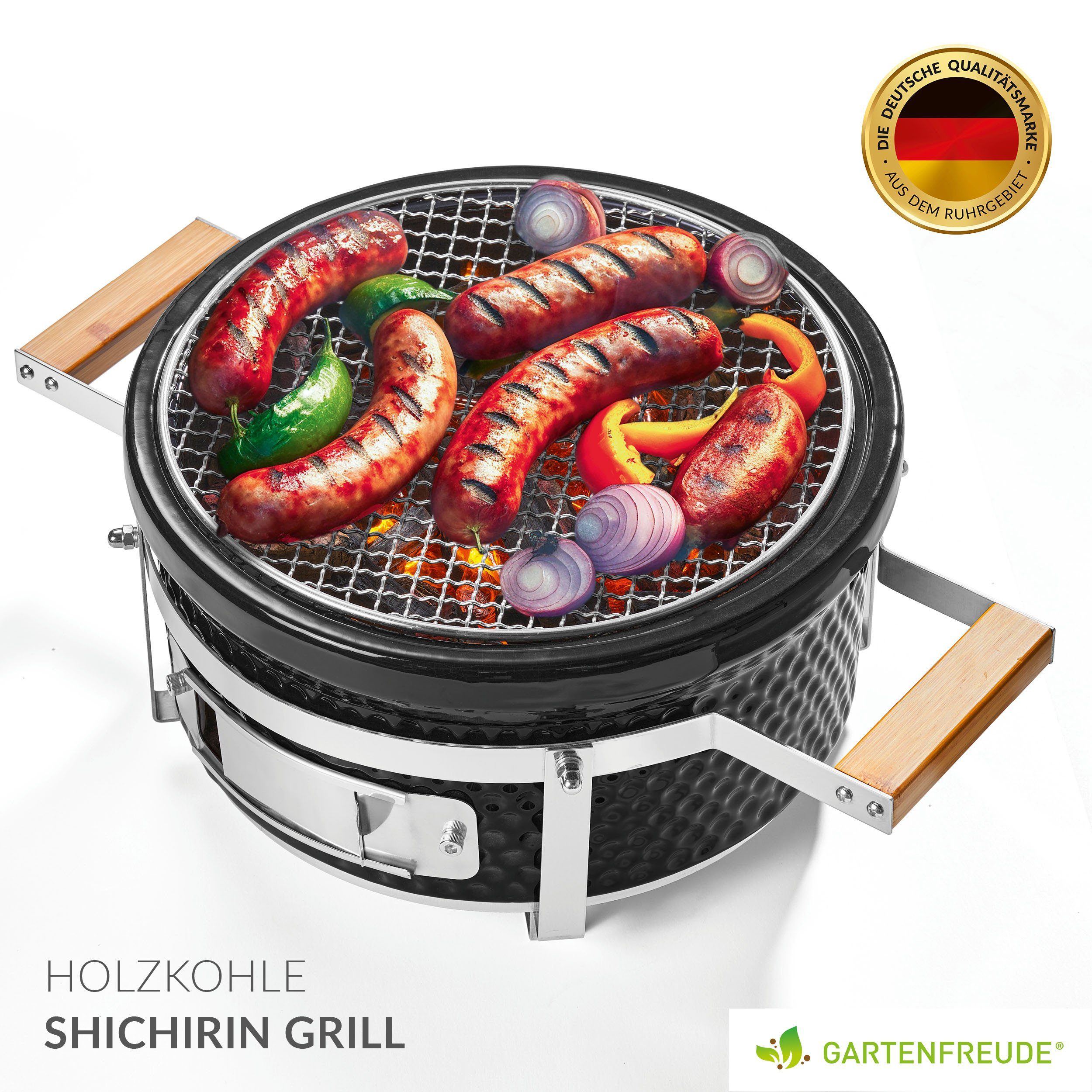 Shichirin Feuerstelle Grill, Gartenfreude (33x33x17cm)