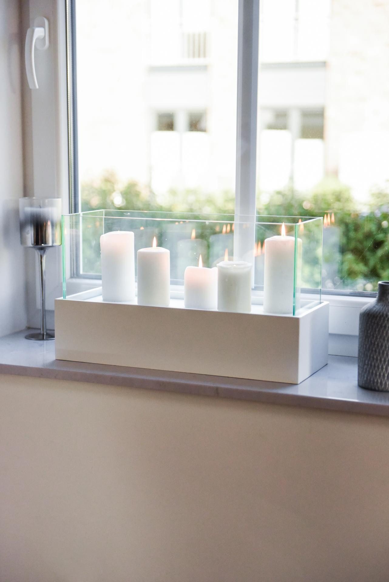 VIVANNO Windlicht Fiberglas CANDELITO - Weiß günstig online kaufen