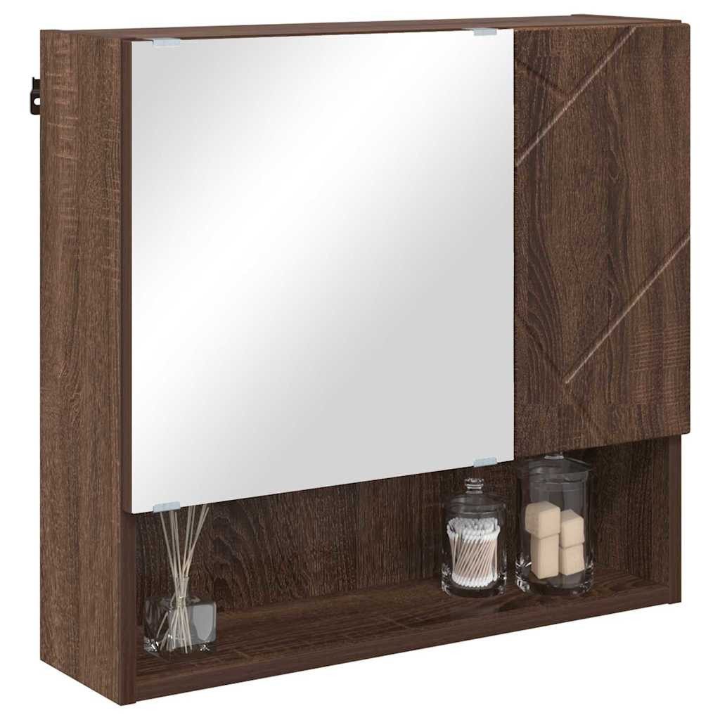 vidaXL Badezimmerspiegelschrank Spiegelschrank Braun Eichen-Optik 59 günstig online kaufen