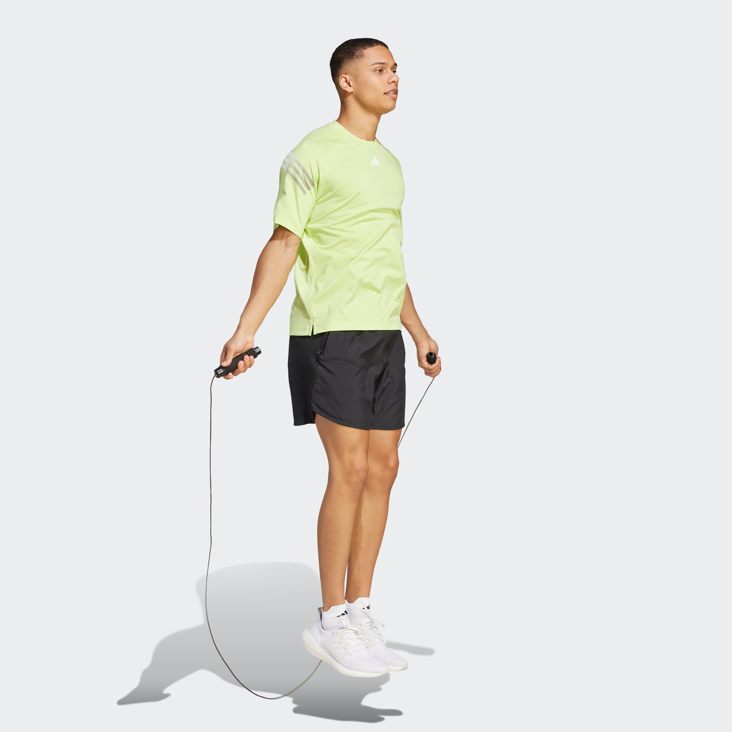 Lime ICONS Pulse adidas White TRAINING T-Shirt Performance 3-STREIFEN Pebble / TRAIN / Silver