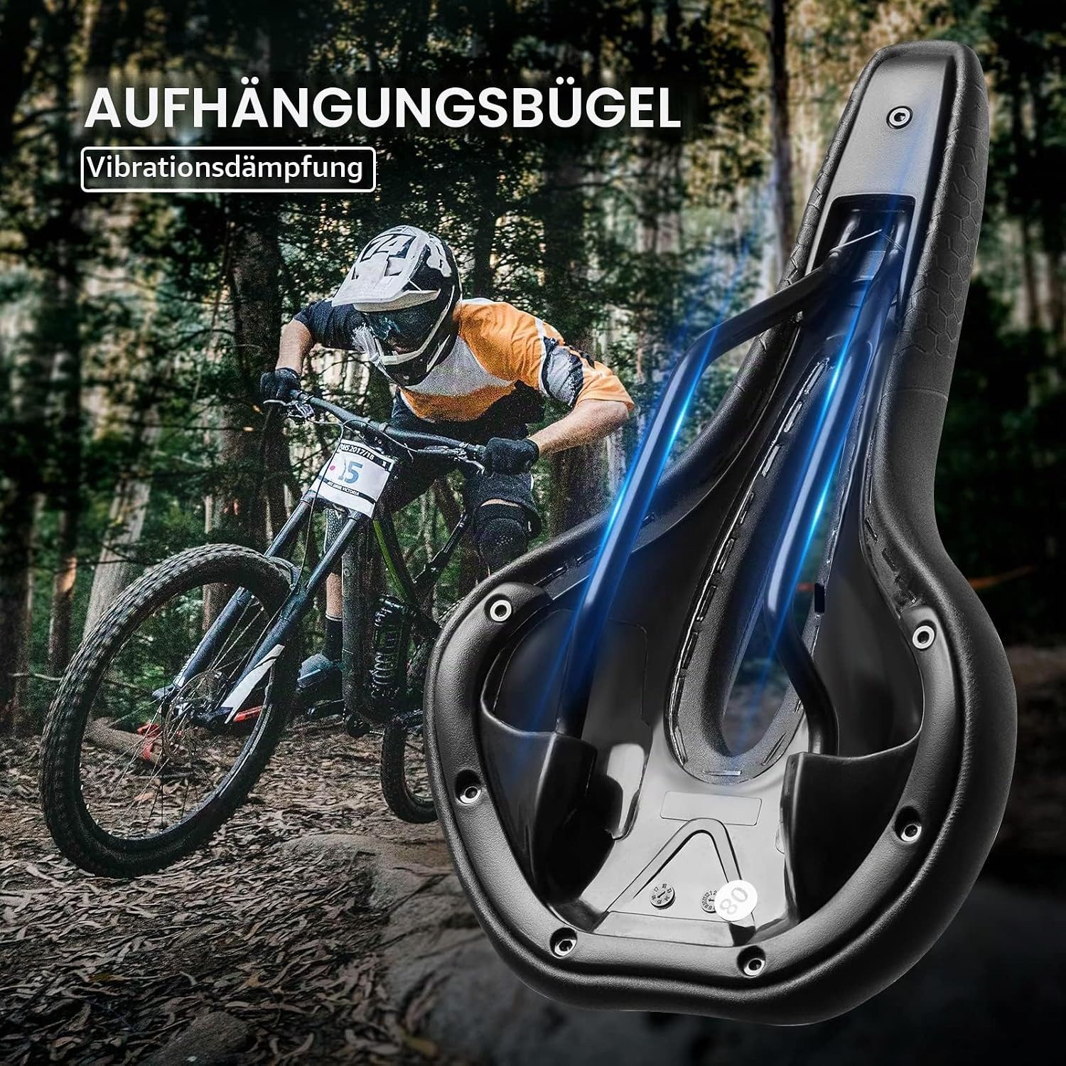 ROCKBROS Fahrradsattel Atmungsaktiver bequemer Fahrradsattel mit Memory-Schaum