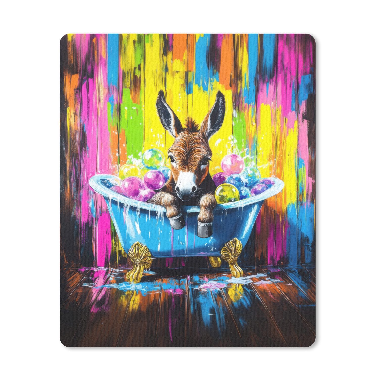 MuchoWow Mauspad Esel - Badewanne - Rosa - Schaumstoff (1-St), Büro für Tastatur und Maus, Mousepad Gaming, Desk Mat, 30x40 cm