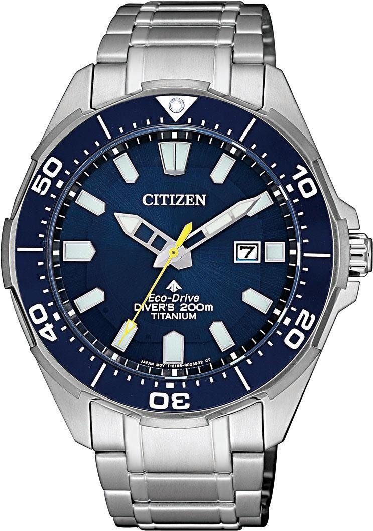 Citizen Taucheruhr Promaster Marine Eco-Drive Diver 200m, BN0201-88L, Armbanduhr, Herrenuhr, Solar, Titan, bis 20 bar wasserdicht, Datum