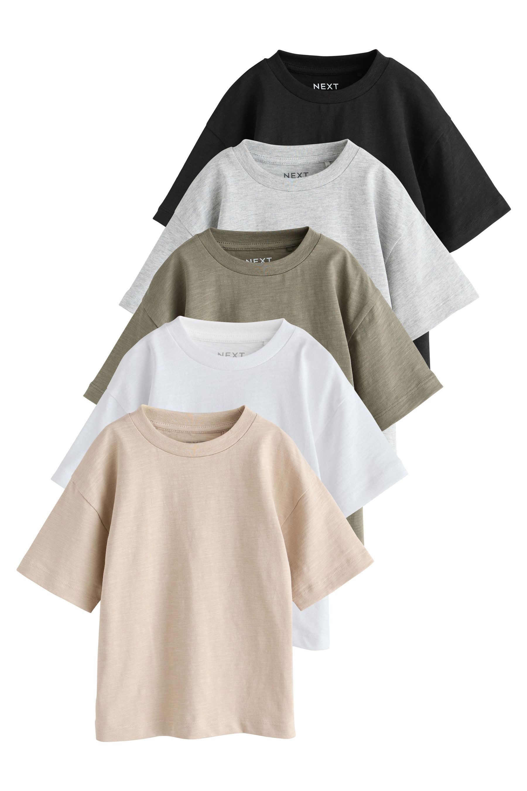 Next T-Shirt Kurzärmelige schlichte T-Shirts im 5er-Pack (5-tlg)