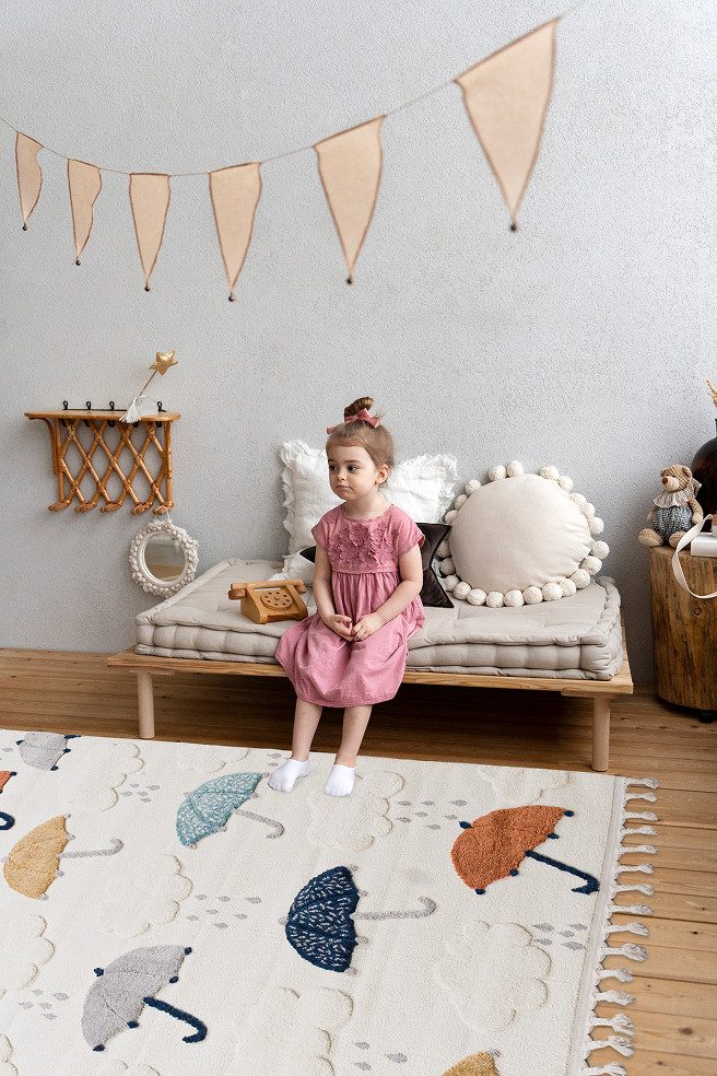 Mazovia Kinderteppich Kinder Regenschirm Wohnzimmer, Schlafzimmer, günstig online kaufen