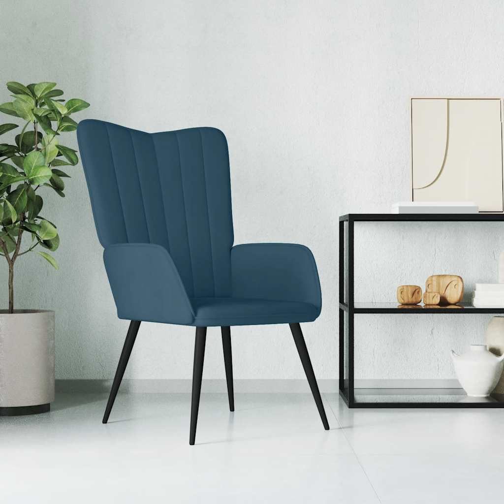 vidaXL Sessel Relaxsessel Blau Samt (1-St)