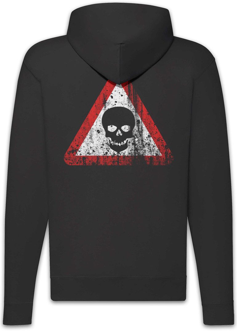 Urban Backwoods Sweatjacke Skull Sign Zipper Hoodie Gothic Horror Schädel Medieval LARP Lovecraft (1-tlg) Logo Insignia Symbol Skeleton