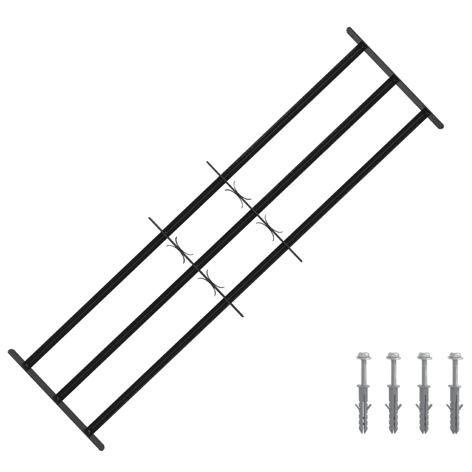 vidaXL Fenster Sicherheitsgitter für Fenster mit 3 Querstangen 3 pcs 93-174 cm, (3 St)