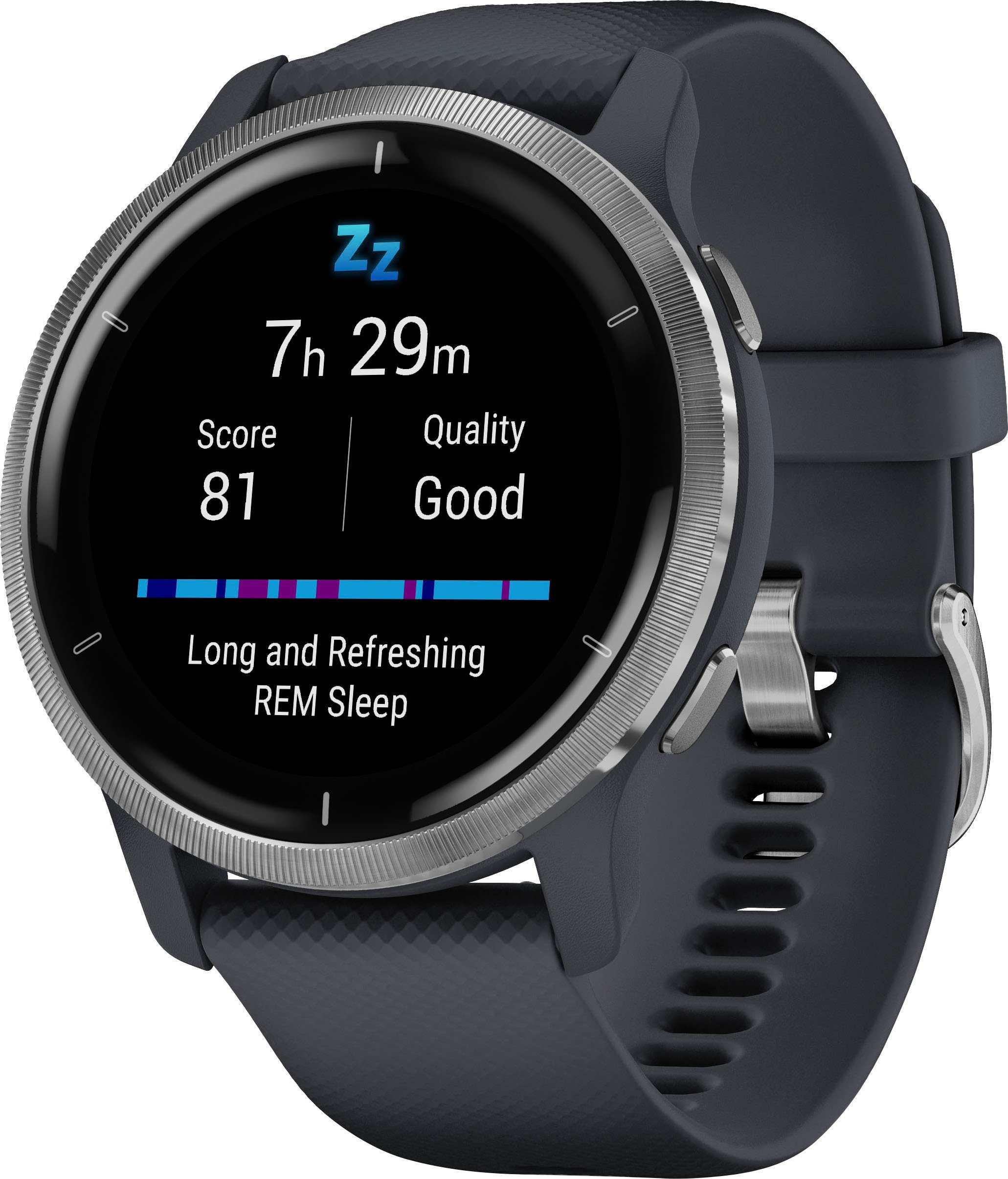 Garmin Venu 2 (3,3 | cm/1,3 grau grau 25 Smartwatch vorinstallierten Sport-Apps Zoll)