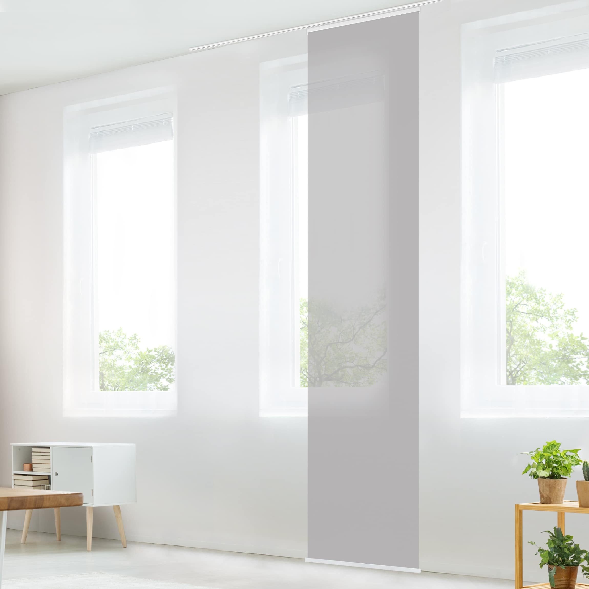 Bilderdepot24 Schiebegardine modern Flächenvorhang blickdicht Achatgrau, günstig online kaufen