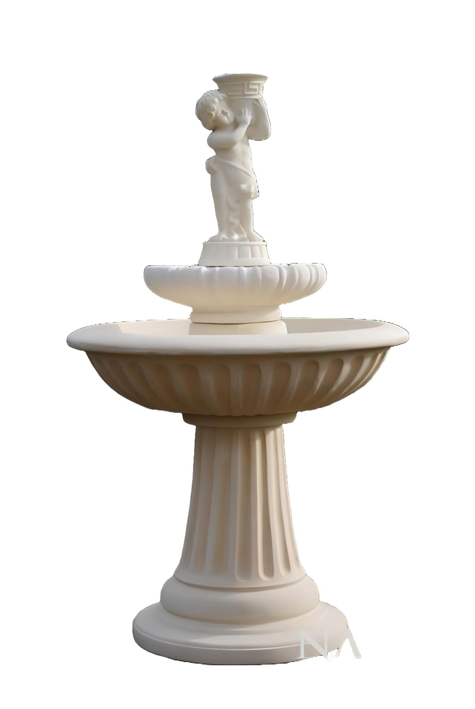 JVmoebel Skulptur Springbrunnen Garten Teich Brunnen Stein Steinbrunnen