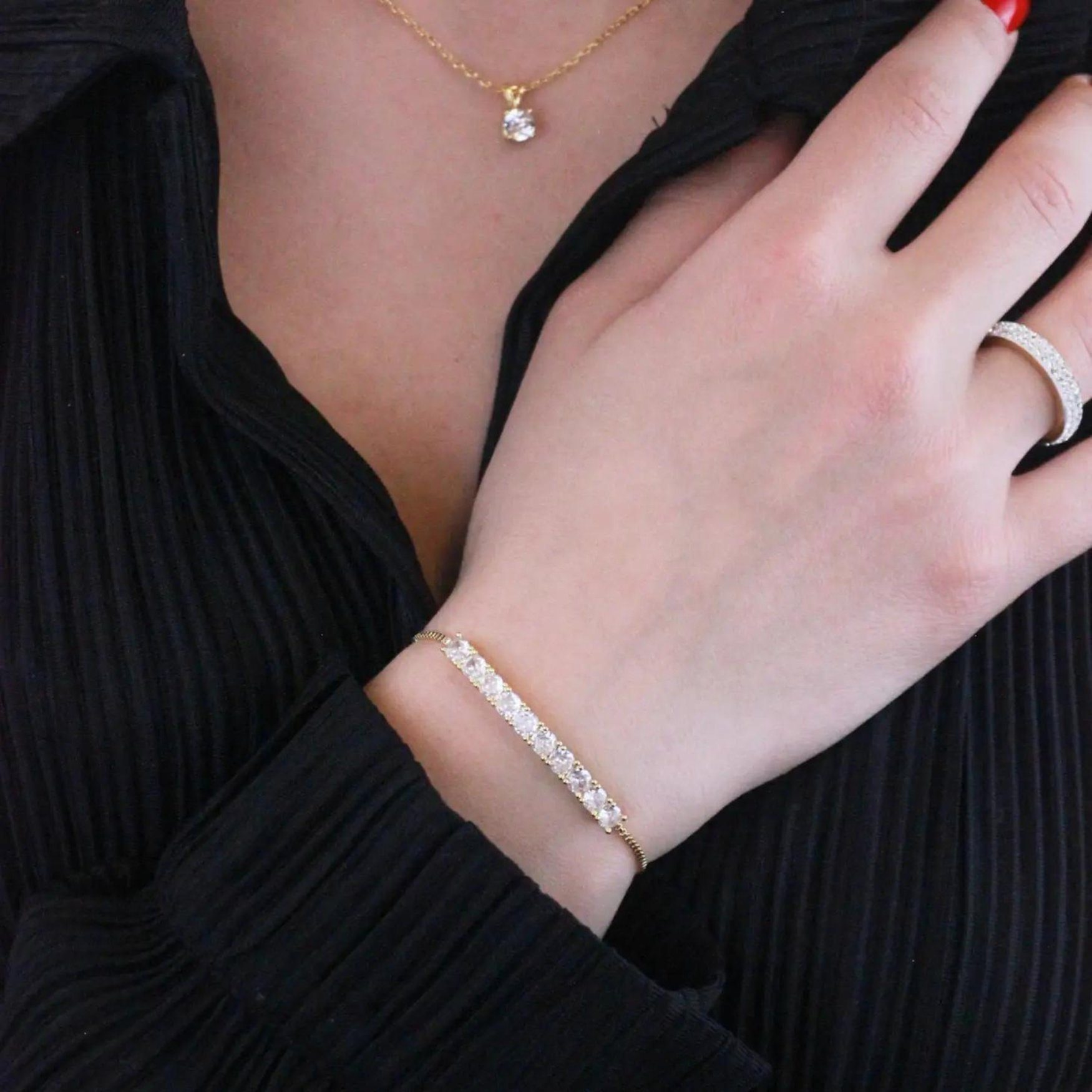 Ella Eisvogel Schmuckset Crystal Mia Schmuckset (Gold, Zirkonia-Kristall), 18 Karat