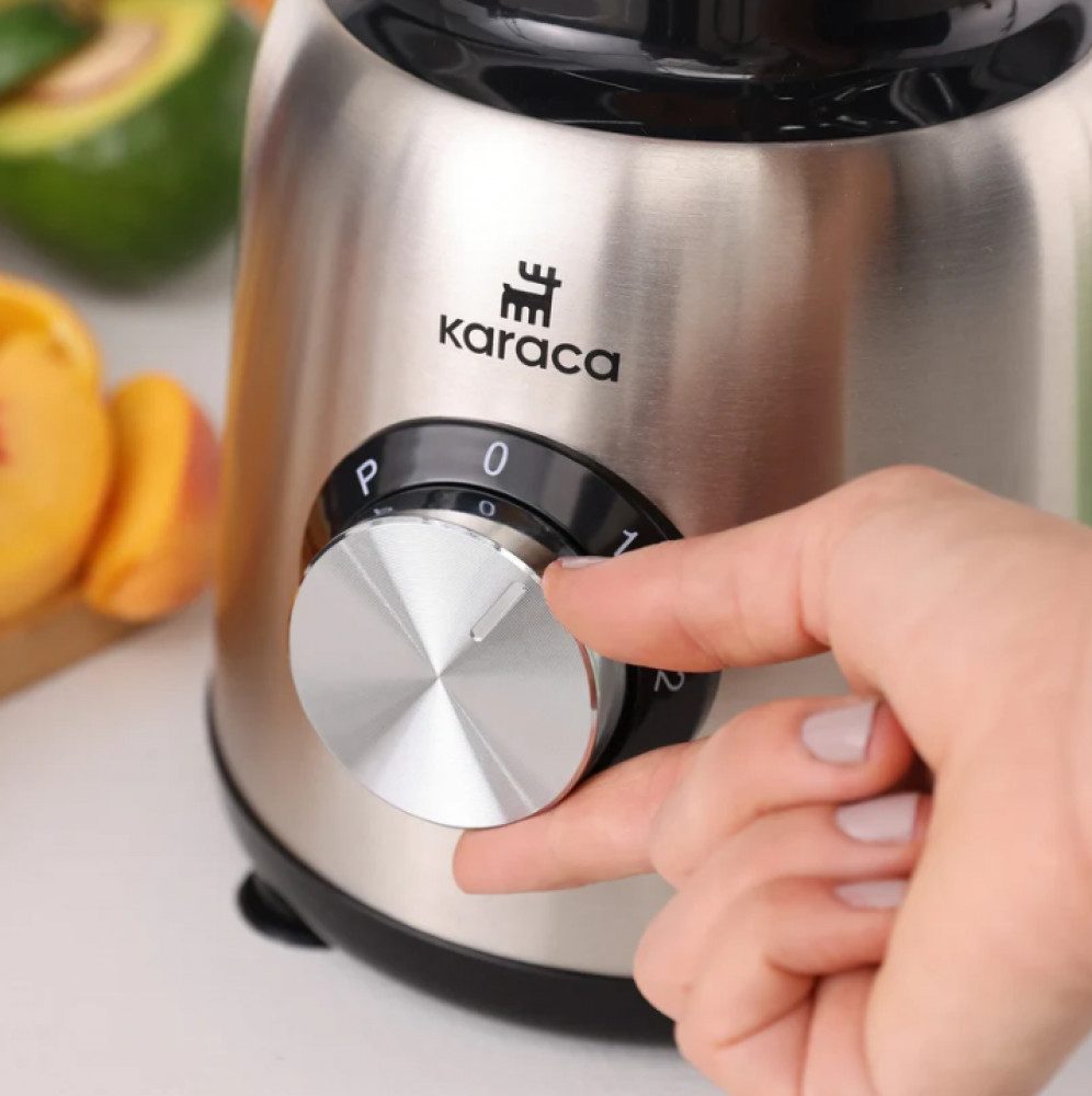 Karaca Küchenmaschine, Inox 1,5 L Glasbehälter Inox Smoothie Blender 1000W