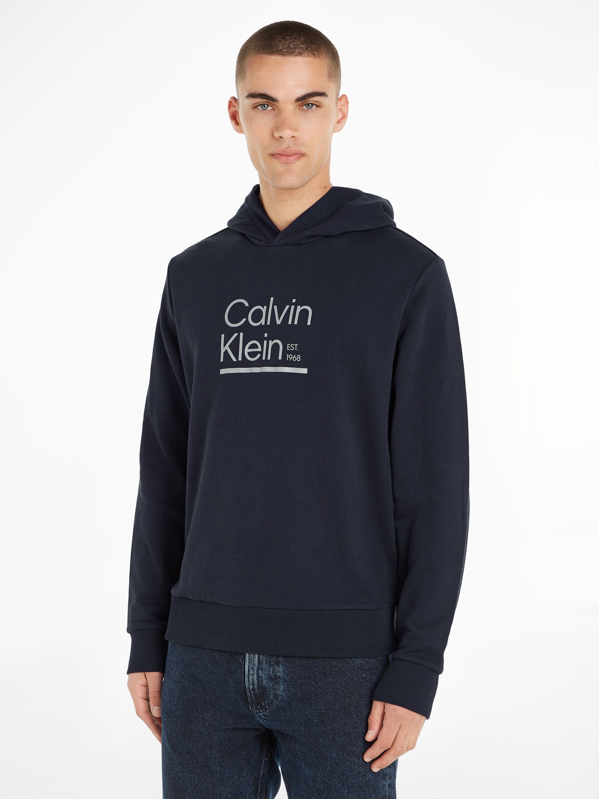 Calvin Klein Kapuzensweatshirt CONTRAST LINE LOGO HOODIE mit Logodruck Night Sky