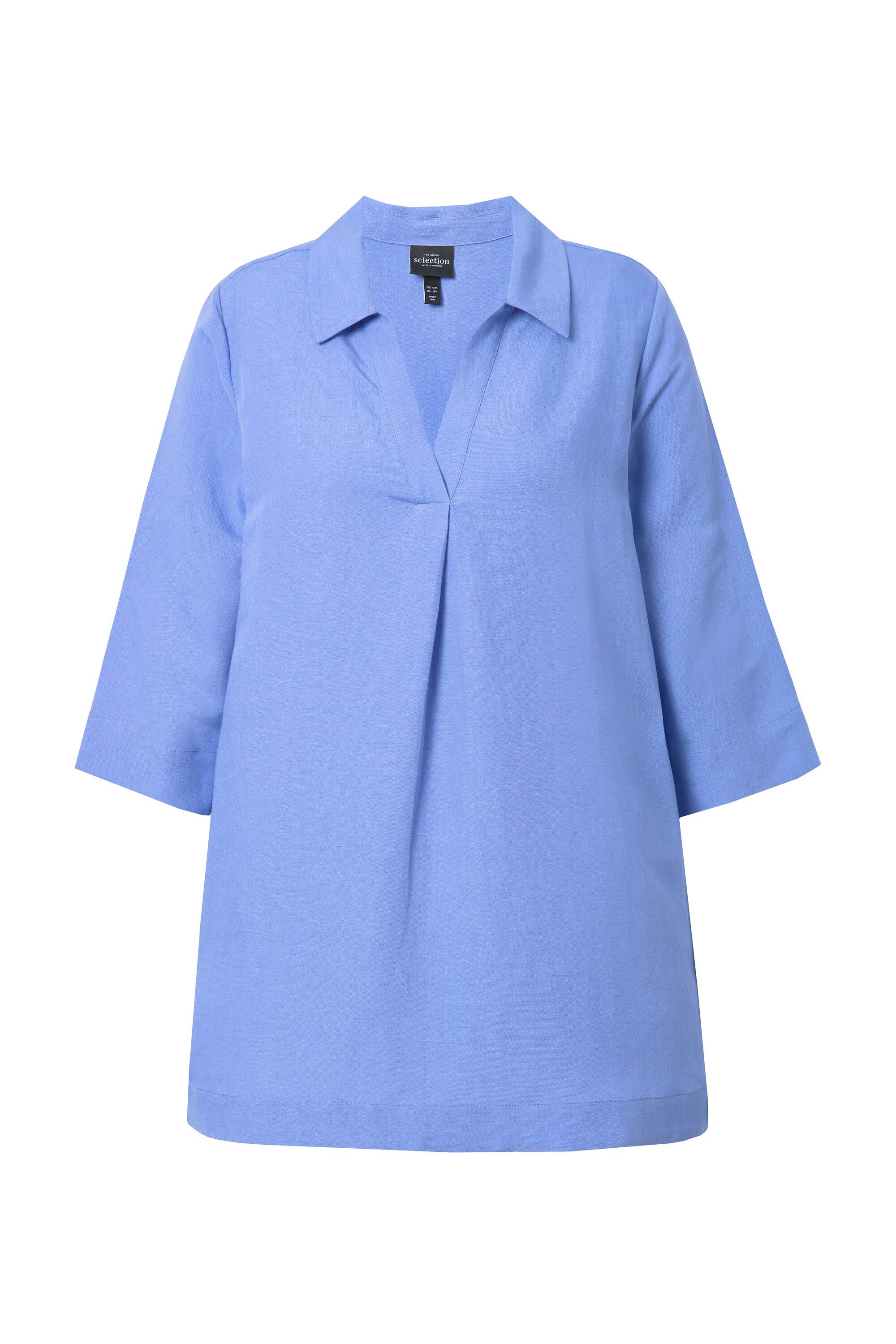 Ulla Popken Spitzenbluse Longtunika A-Linie Hemdkragen günstig online kaufen