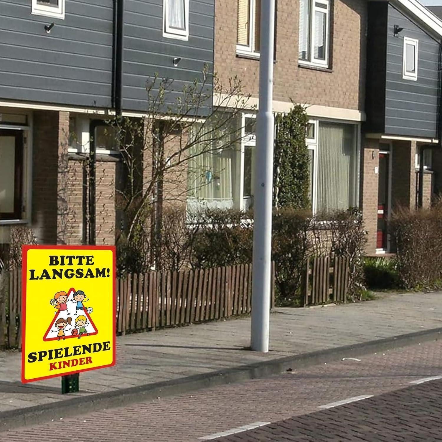 LuxusKollektion Warnschild Warnschild Kinderspielplatz Vorsicht BITTE LANGSAM SPIELENDE KINDER, (1 St) – Bild 5 von 5