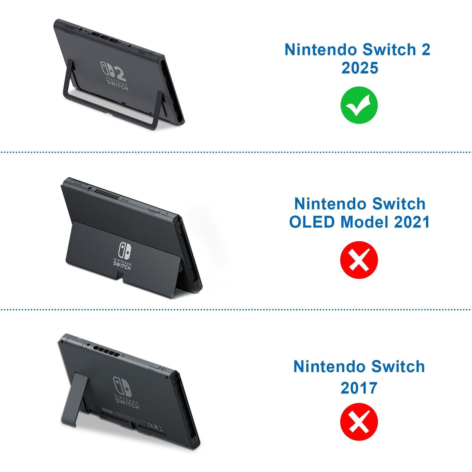 OYLCDI Dockable Hülle für Nintendo Switch 2, Stoßfeste PC+TPU Griffhülle Zubehör Nintendo (Weich Komfort Stoßfest Antikratz Schutzhülle, Kompatibel mit Konsole und JoyCon Controllern, Geteiltes Design)