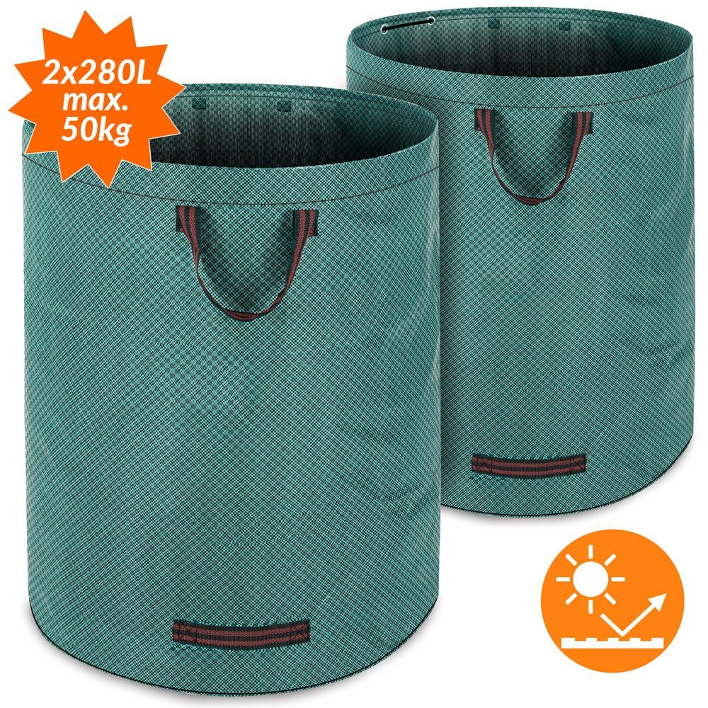 Gardebruk Gartensack, Gartenabfallsack 2x280 Liter 50 kg Belastbarkeit  stabil robust